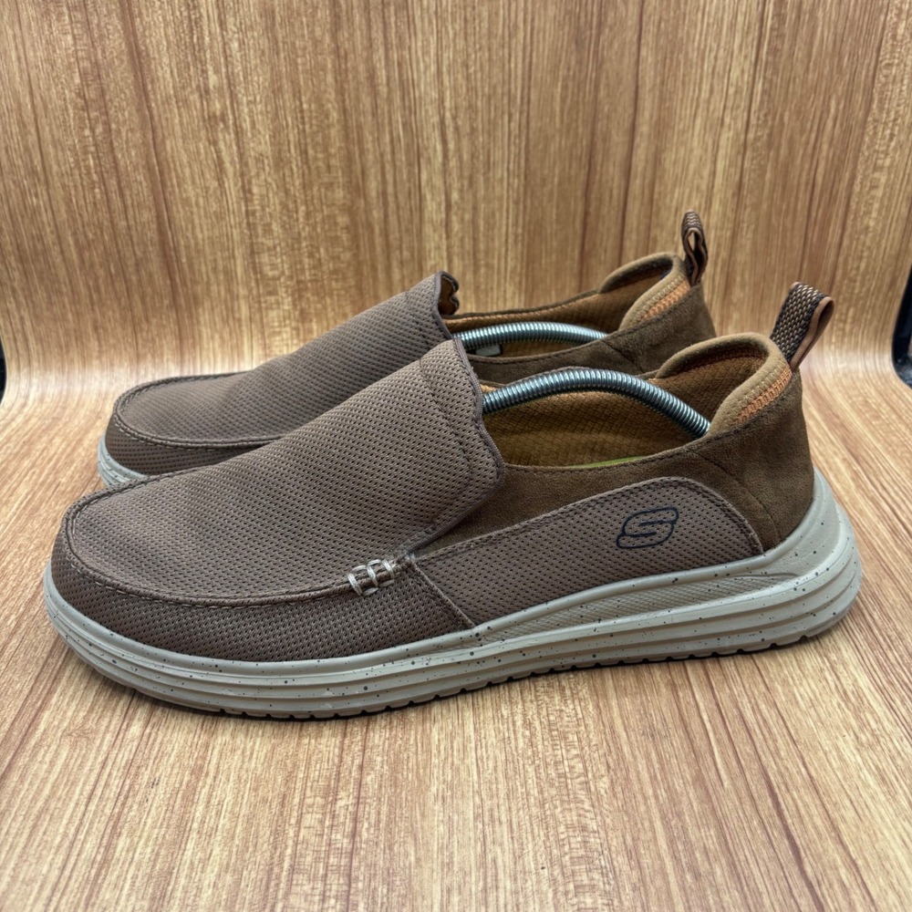 Skechers Classic Fit Slip On Loafers Mens Size 13 Brown Air Cooled Memory Foam - Picture 3 of 8
